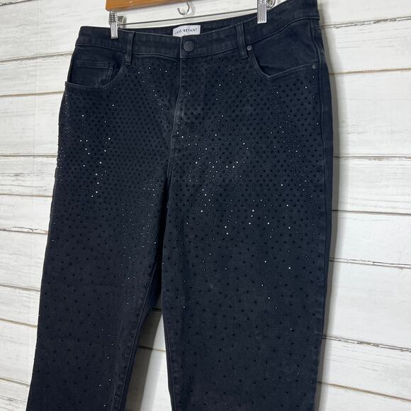 Lane Bryant Black Denim Rhinestone Embellished Jeans Plus Size 18 - Picture 12 of 12